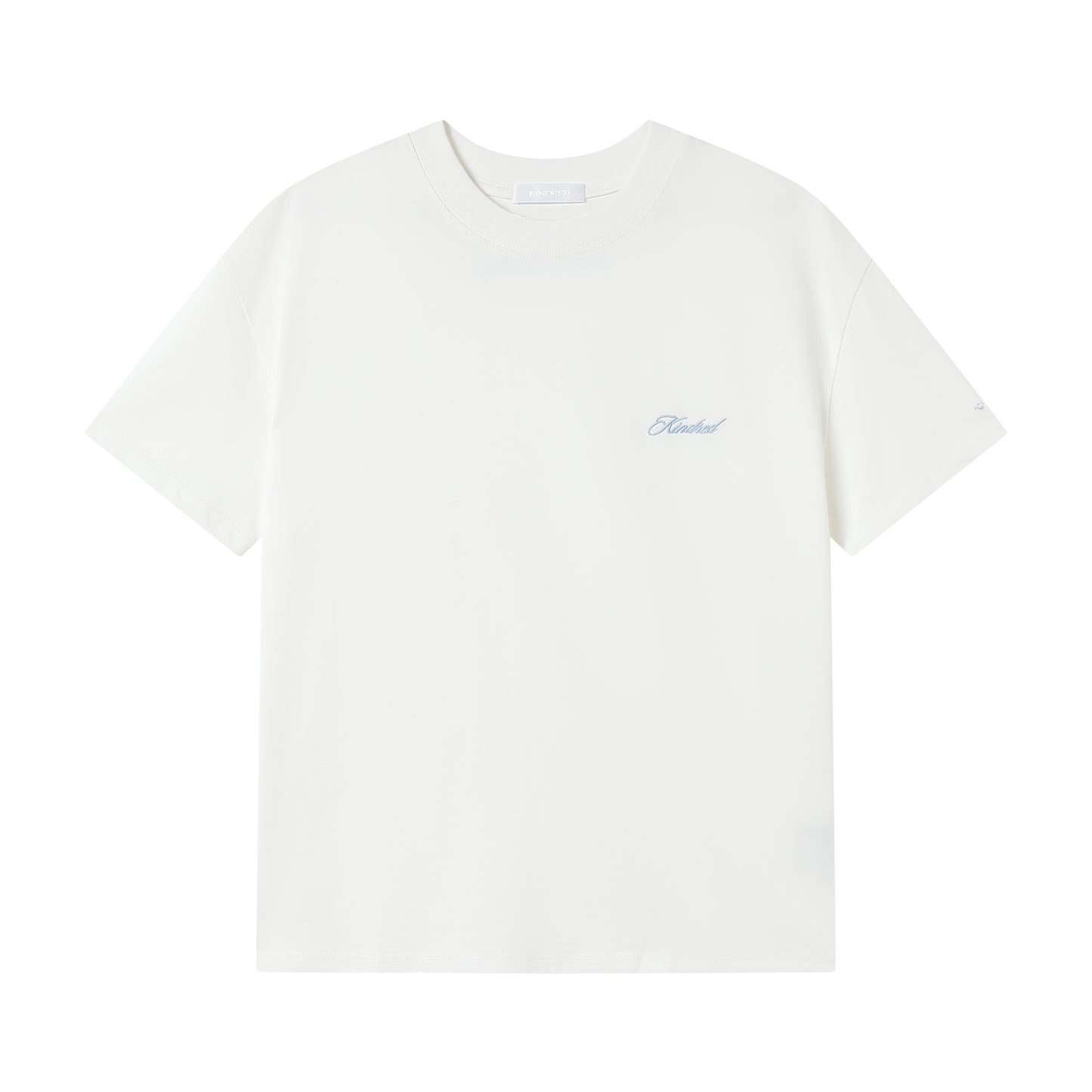 EMBROIDERED SIGNATURE T - ICE BLUE